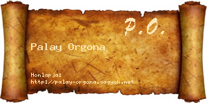 Palay Orgona névjegykártya